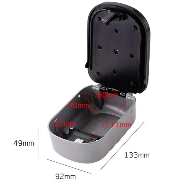 KS020 Password Lock Key Box Wall-Mounted Construction Site Decoration Key Password Lock(Black)