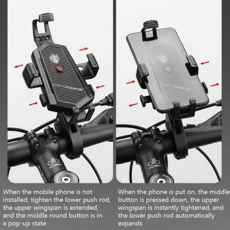 Bicycle Mobile Phone Holder Can Rotate And Adjust Fixed Aluminum Alloy Bracket Automatic Grab Bra...