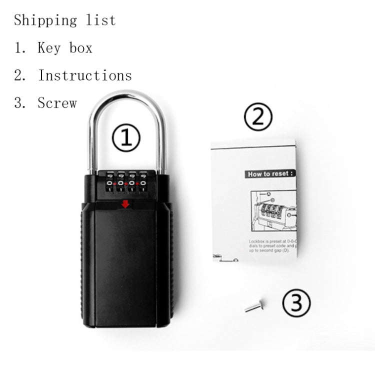 Password Key Box Household Wall-Mounted Decoration Site Password Box(Black)