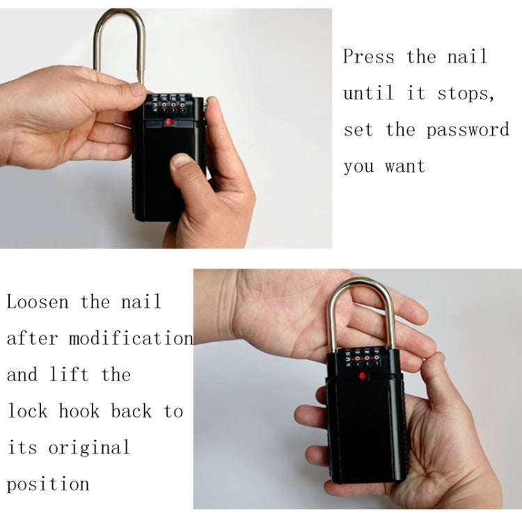 Password Key Box Household Wall-Mounted Decoration Site Password Box(Black)