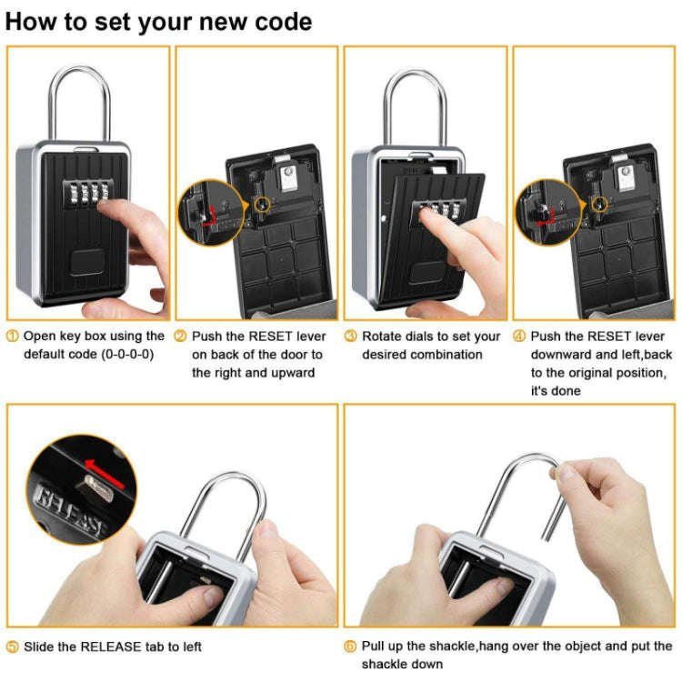 Password Key Box Wall-Mounted Metal Box Password Box Outdoor Key Anti-Theft Storage Box, Specific...