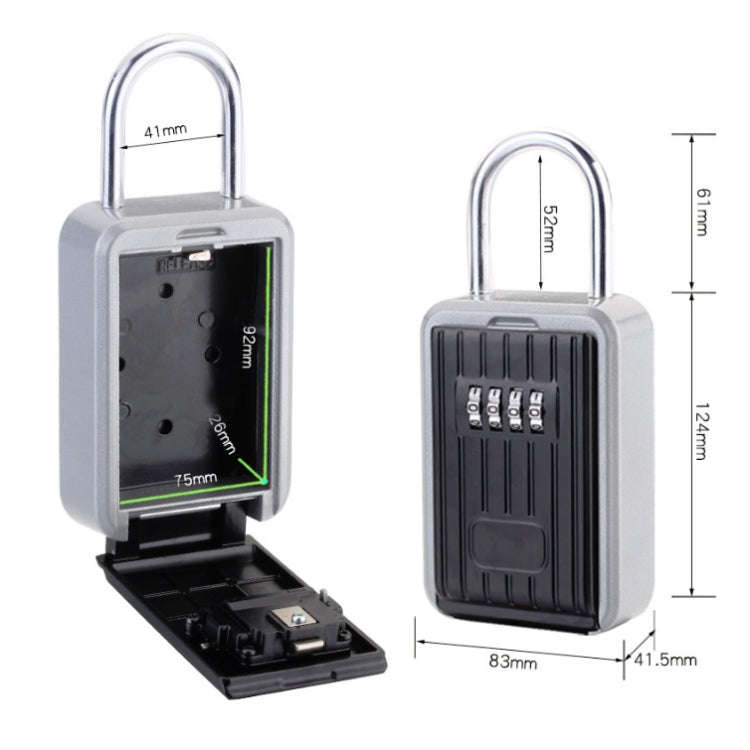 Password Key Box Wall-Mounted Metal Box Password Box Outdoor Key Anti-Theft Storage Box, Specific...