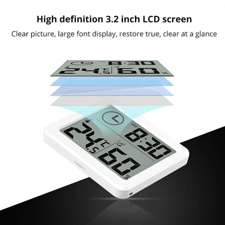 Multifunction Automatic Electronic Temperature and Humidity Monitor Clock with 3.2 inch Large LCD...
