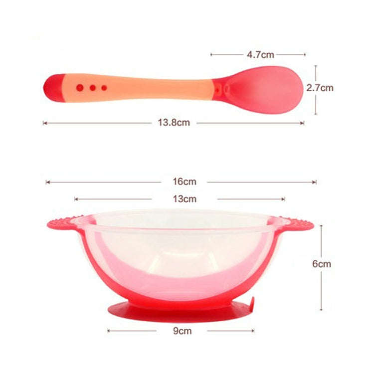 3 in 1 Children Tableware Baby Learning Dishes With Suction Cup Assist Food Bowl Temperature Sens...