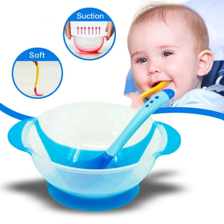 3 in 1 Children Tableware Baby Learning Dishes With Suction Cup Assist Food Bowl Temperature Sens...