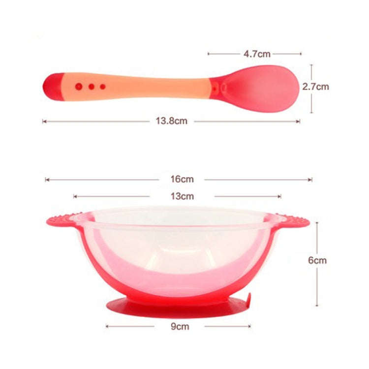 3 in 1 Children Tableware Baby Learning Dishes With Suction Cup Assist Food Bowl Temperature Sens...