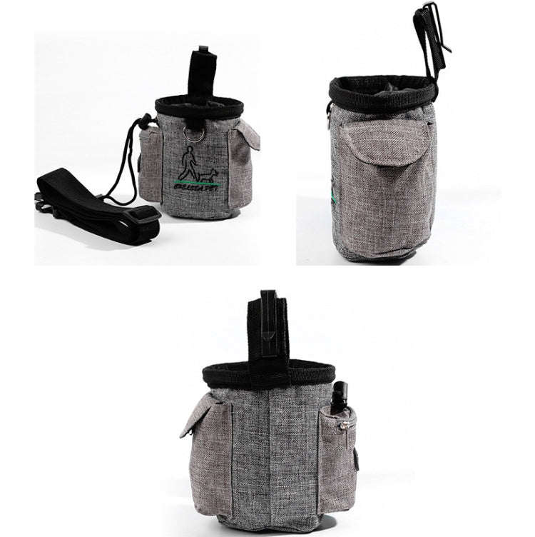 Pet Training Waist Bag Outdoor Multifunctional Snack Bag Pet Supplies(Light Grey)