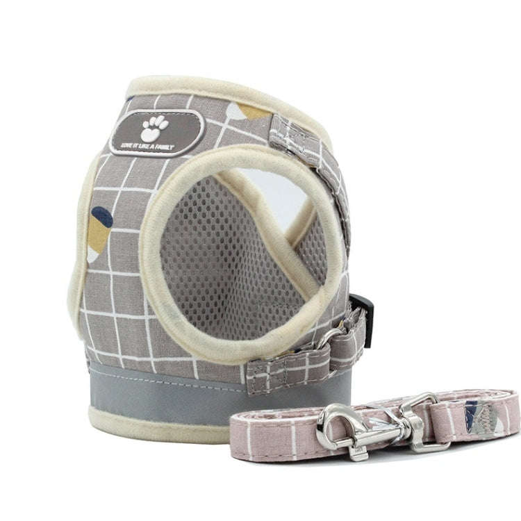 Reflective & Breathable Vest Traction Rope Pet Chest Leash, Size:XS(Khaki)