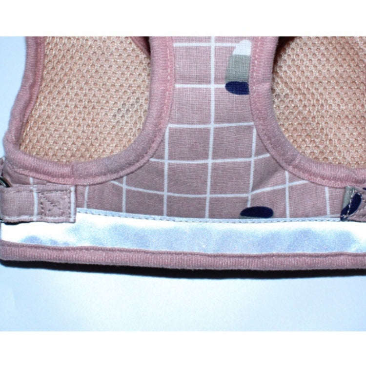 Reflective & Breathable Vest Traction Rope Pet Chest Leash, Size:S(Gray Grid)
