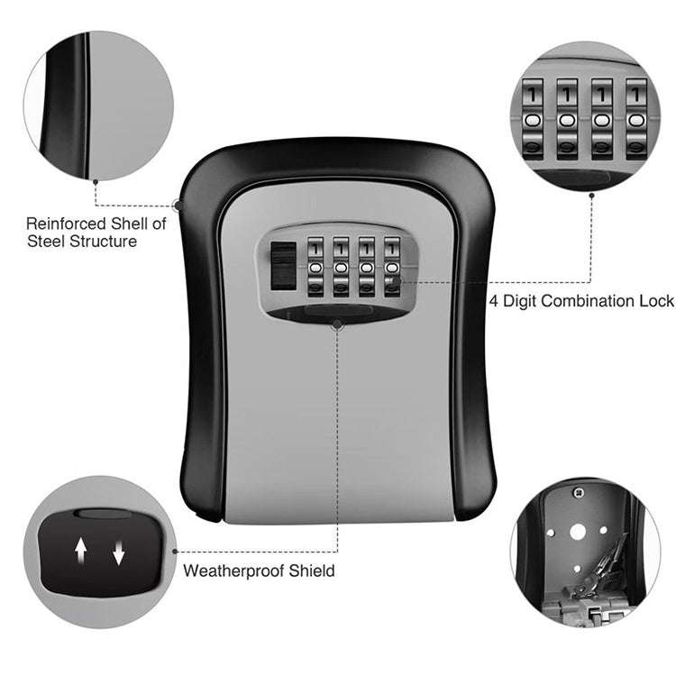 HG2 Arc Wall Mounted Password Key Box(Black)