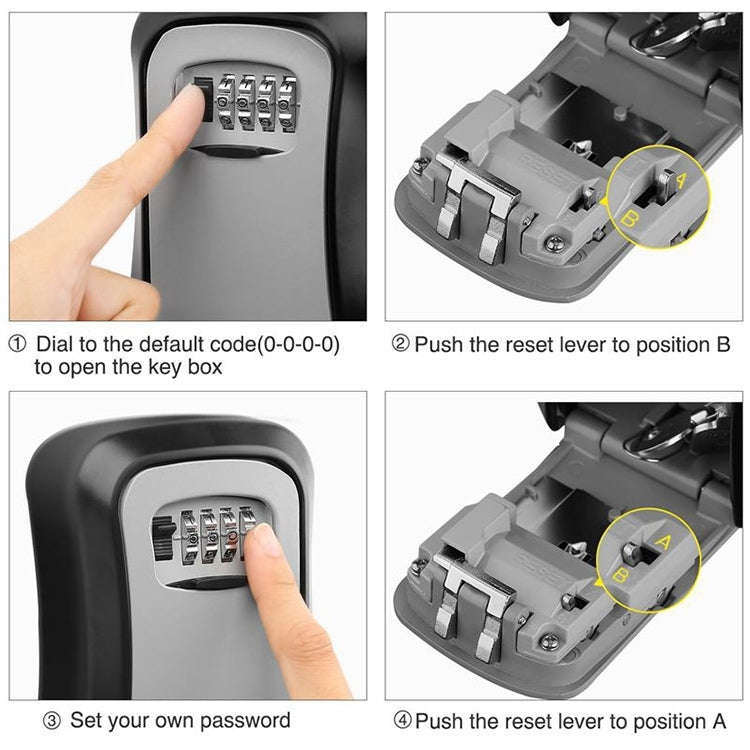 HG2 Arc Wall Mounted Password Key Box(Black)