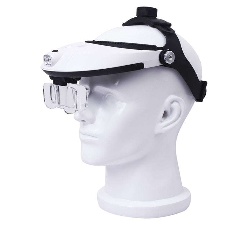The Elderly Reading And Repairing Magnifying Glass With 2 LED Lamp Head-Mounted HD Magnifying Glass