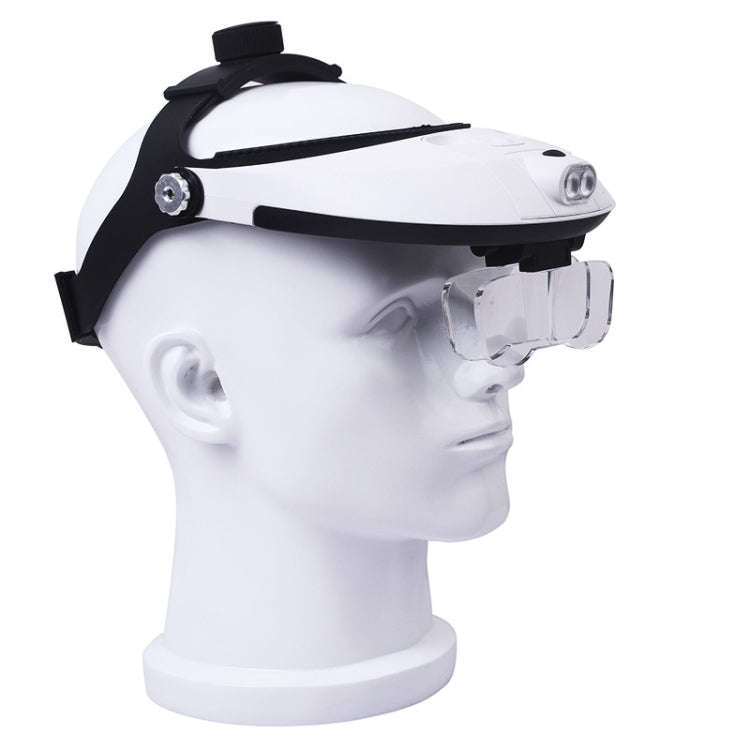 The Elderly Reading And Repairing Magnifying Glass With 2 LED Lamp Head-Mounted HD Magnifying Glass