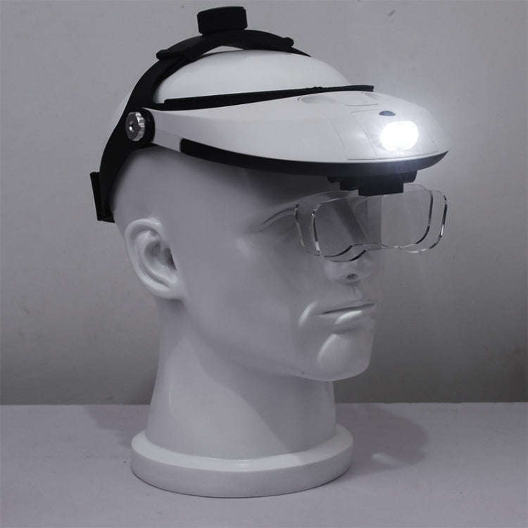 The Elderly Reading And Repairing Magnifying Glass With 2 LED Lamp Head-Mounted HD Magnifying Glass