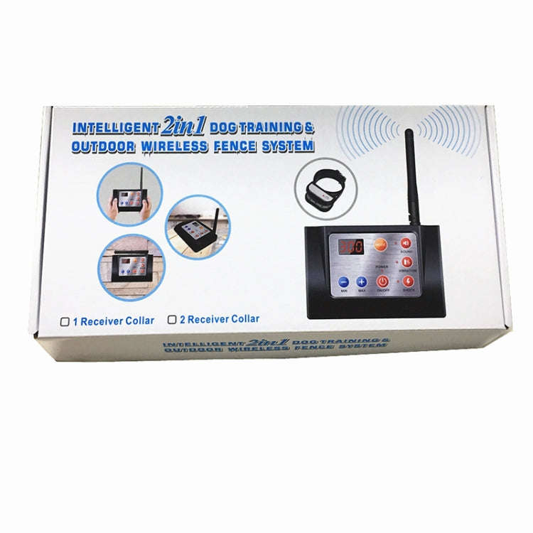 2 In 1 Smart Wireless Waterproof Fence Remote Dog Trainer with Collar, Style:420G(US Plug)