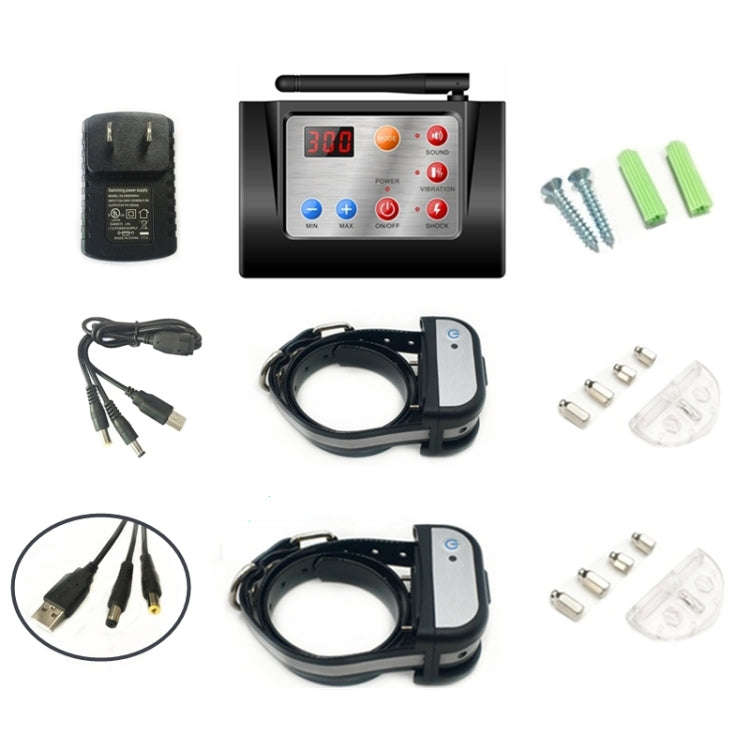 2 In 1 Smart Wireless Waterproof Fence Remote Dog Trainer with Collar, Style:700G(US Plug)