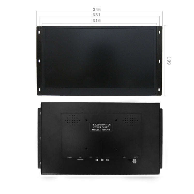 ZGYNK HB1303Q Embedded Industrial Capacitive Touch Display, US Plug, Size: 13.3 inch, Style:Capac...