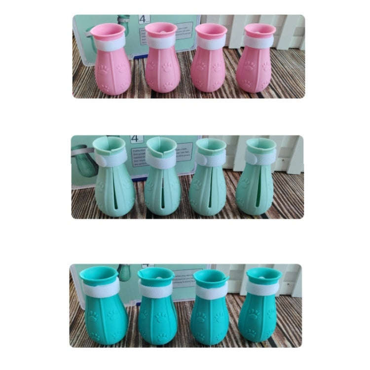 4pcs/pack Cat Bathing Scratch-Proof Foot Cover(Light Blue)