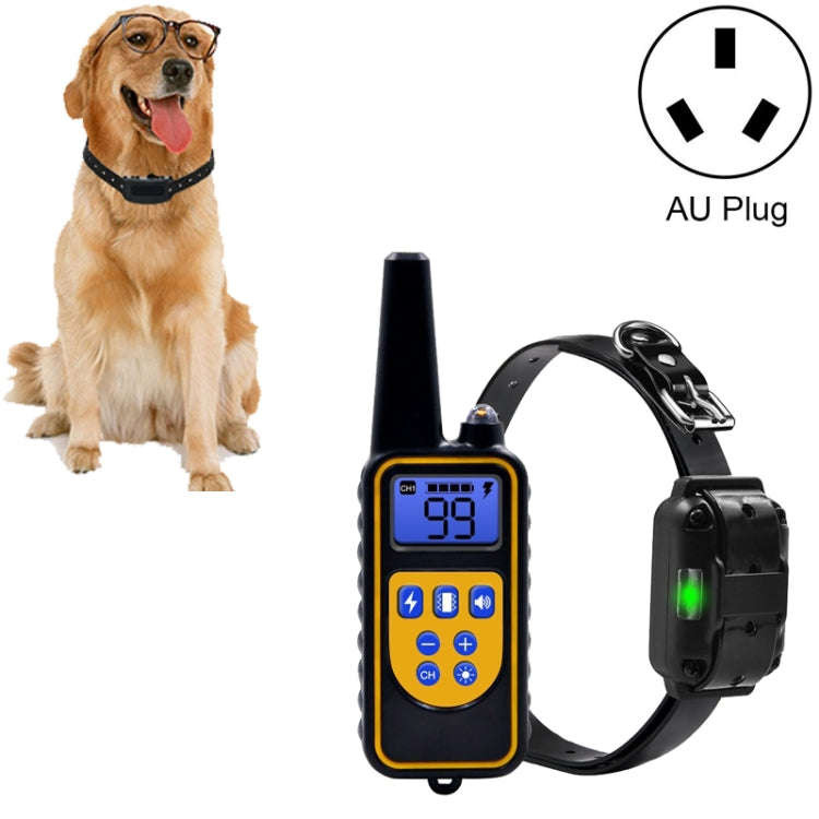 Bark Stopper Dog Training Device Dog Collar with Electric Shock Vibration Warning(AU Plug)