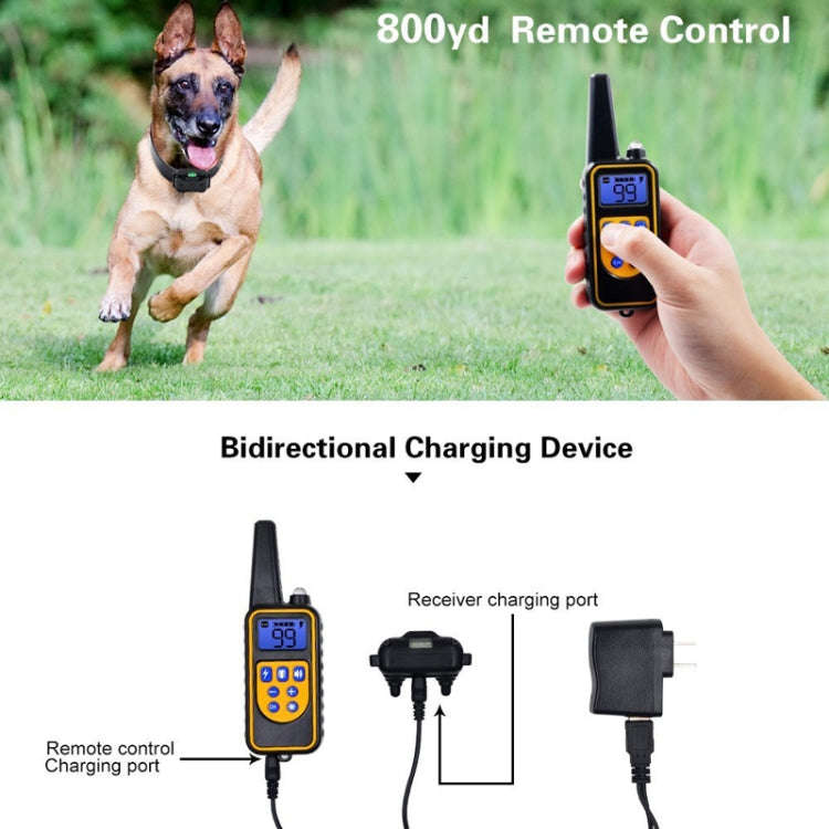 Bark Stopper Dog Training Device Dog Collar with Electric Shock Vibration Warning(AU Plug)