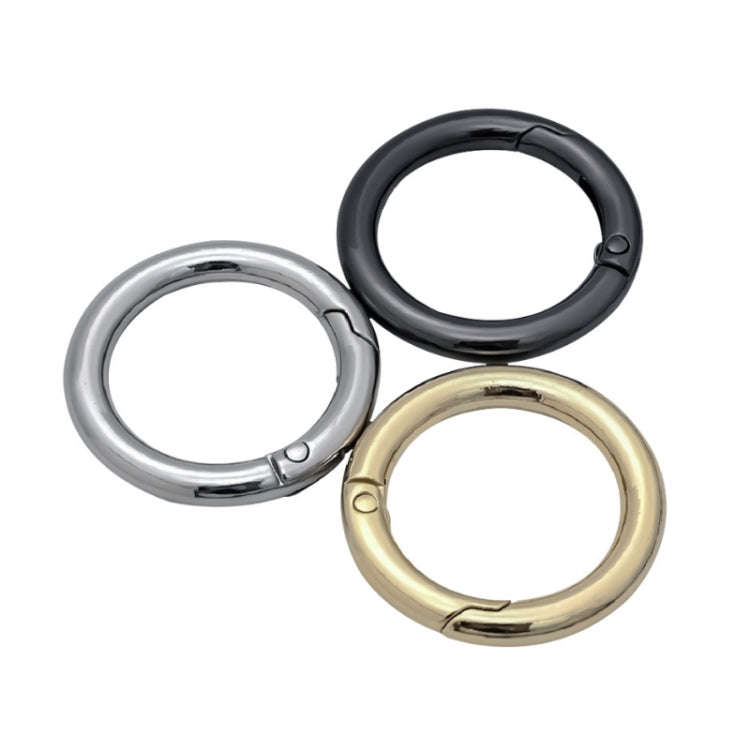 10pcs Zinc Alloy Spring Ring Metal Open Bag Webbing Keychain, Size:2 inch Light Gold