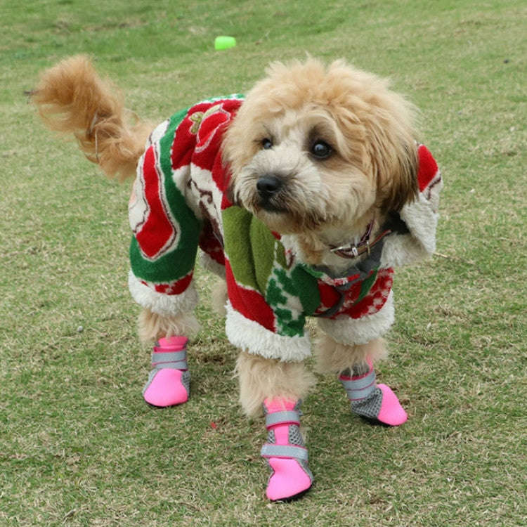 4 in 1 Pet Shoes Dog Shoes Walking Shoes Small Dogs Pet Supplies, Size: S(Green)