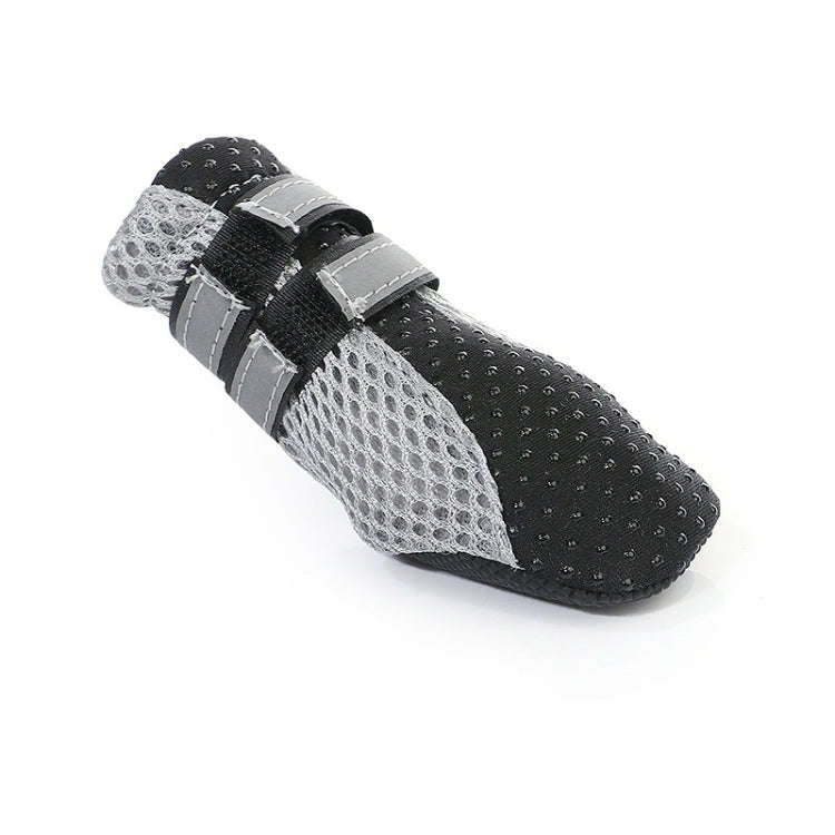 4 in 1 Pet Shoes Dog Shoes Walking Shoes Small Dogs Pet Supplies, Size: L(Black)
