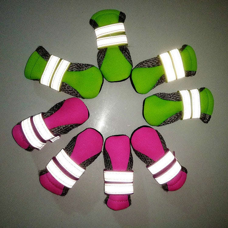 4 in 1 Pet Shoes Dog Shoes Walking Shoes Small Dogs Pet Supplies, Size: L(Pink)