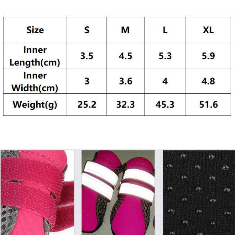 4 in 1 Pet Shoes Dog Shoes Walking Shoes Small Dogs Pet Supplies, Size: L(Pink)