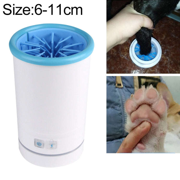 Pets Automatic Foot-Washing Cup Cats Dogs Extremities Cleaning Artifact, Size:S 6-11cm(Blue White)