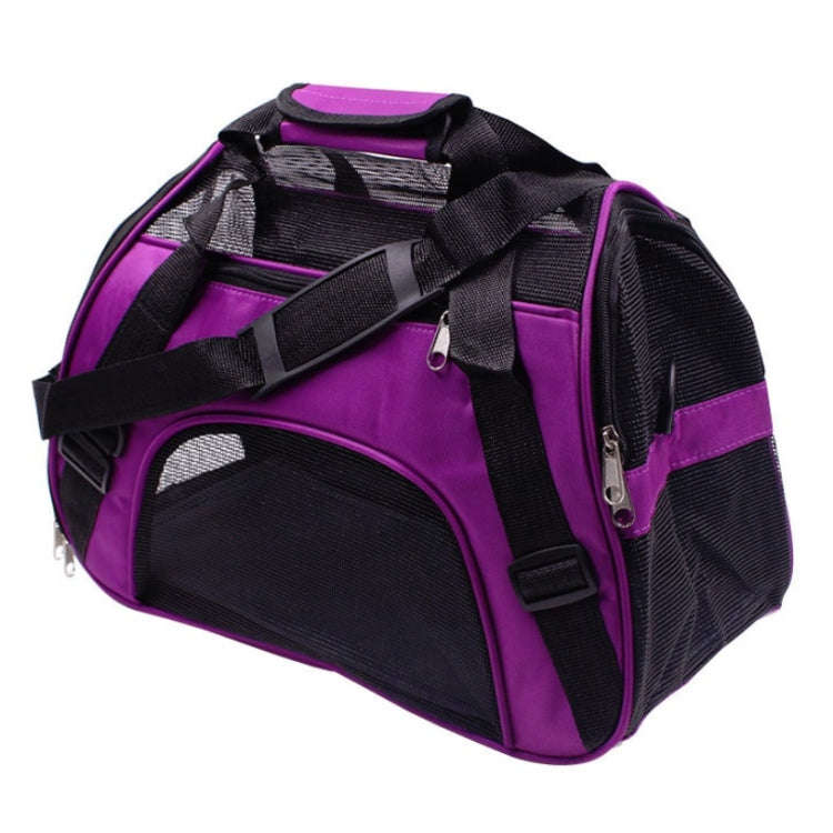 Portable Pet Backpack Dog Go Out Messenger Folding Bag Pet Supplies, Specification: Small(Purple)