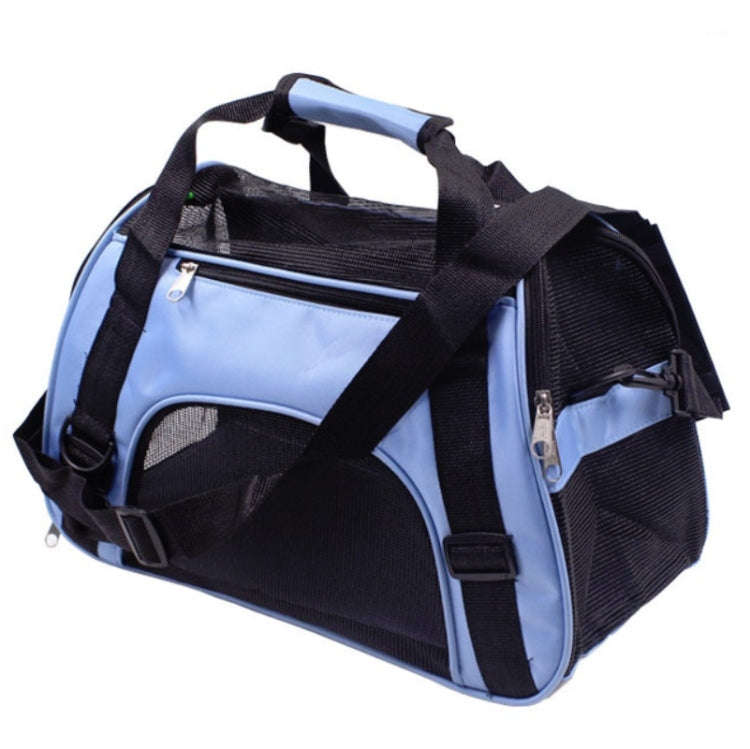 Portable Pet Backpack Dog Go Out Messenger Folding Bag Pet Supplies, Specification: Small(Blue)