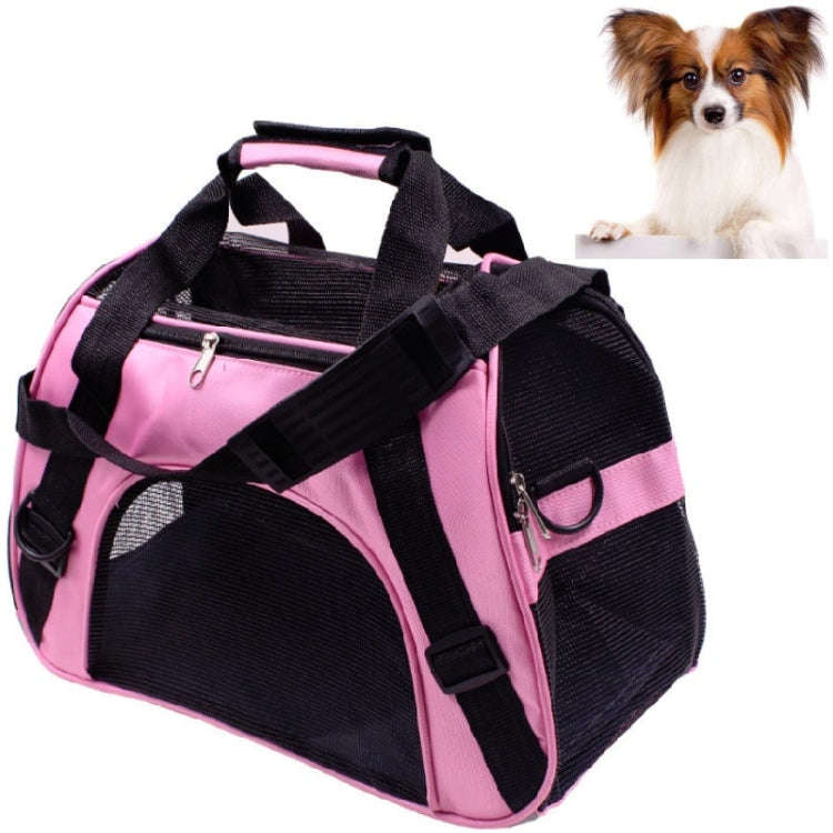 Portable Pet Backpack Dog Go Out Messenger Folding Bag Pet Supplies, Specification: Small(Pink)