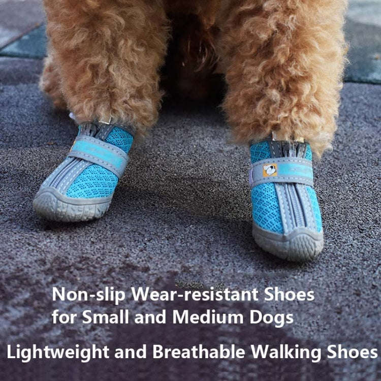 4 PCS / Set Breathable Non-slip Wear-resistant Dog Shoes Pet Supplies, Size: 4.8x5.3cm(Black Orange)