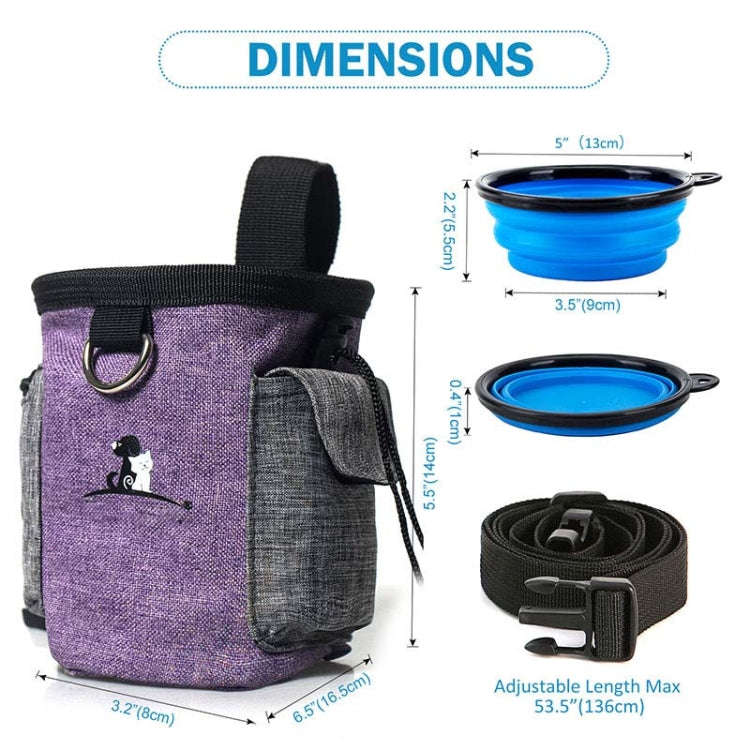 Pet Training Waist Bag With Belt Portable Outing Training Pet Snack Bag, Specification: Purple Wa...