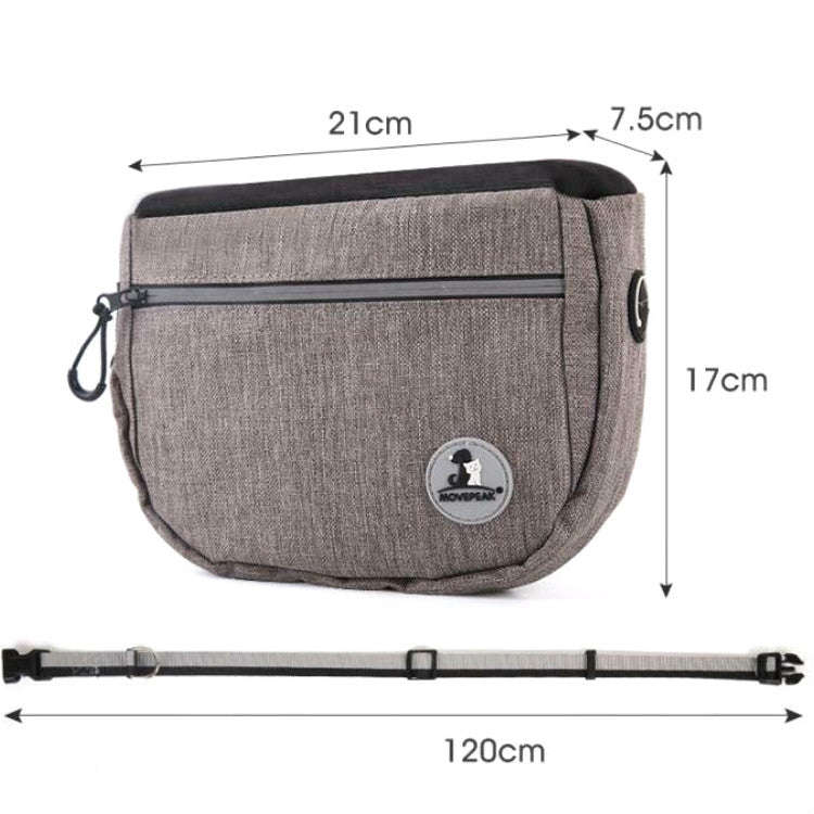 MOVEPEAK Pet Snack Bag Leash Pet Training Waist Bag Outing Dog Snack Bag(Gray)