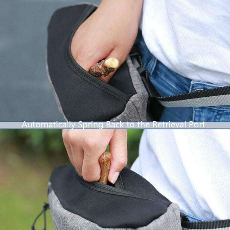 MOVEPEAK Pet Snack Bag Leash Pet Training Waist Bag Outing Dog Snack Bag(Gray)