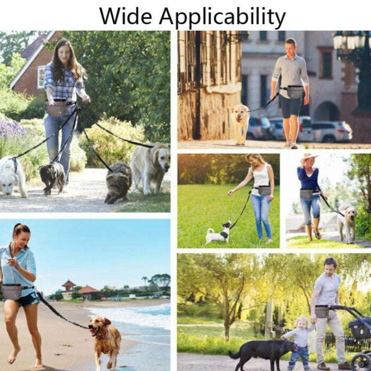 MOVEPEAK Pet Snack Bag Leash Pet Training Waist Bag Outing Dog Snack Bag(Gray)