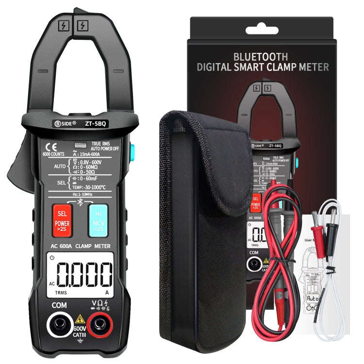 BSIDE  Bluetooth 5.0 6000 Words High Precision Smart AC Clamp Meter, Specification: ZT-5BQ
