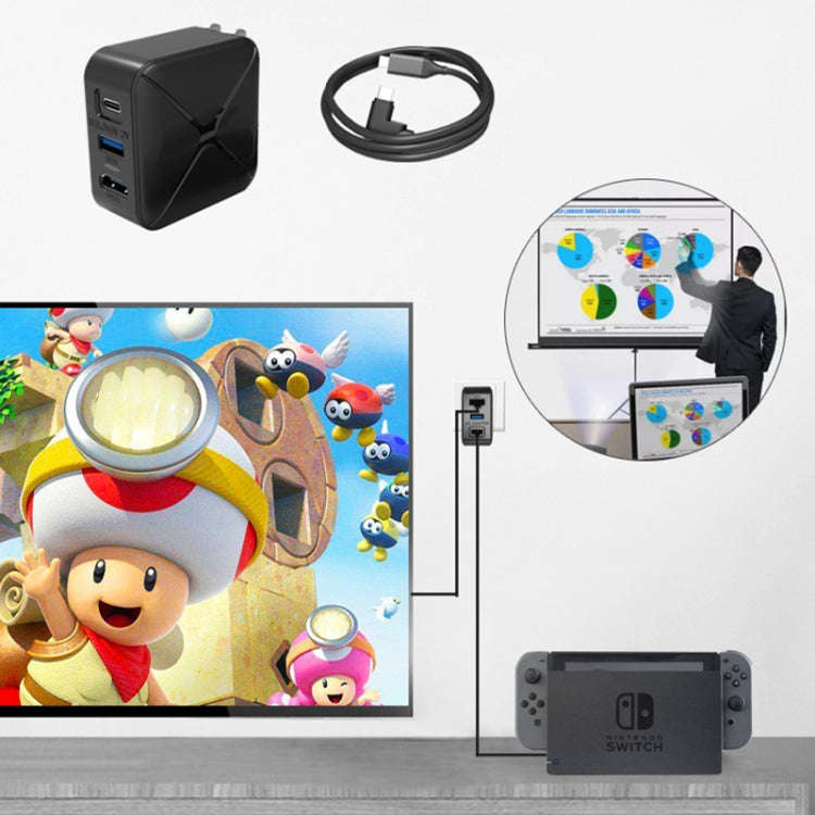 Multi-Function Projection And Charging AC Adapter Base Support Android/PC/Lite For Switch, Specif...