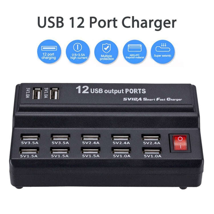 100-240V USB Interface Smart Fast Charge Digital Electronic Charger Multifunctional Charger, US P...