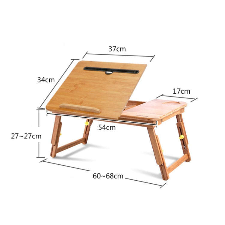 Folding Laptop Desk Bed Card Slot Lifting Type Lazy Computer Desk, Size: Medium (54cm), Style:wit...