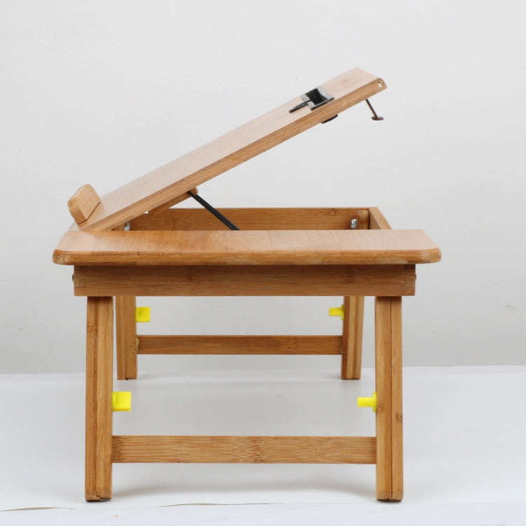 Folding Laptop Desk Bed Card Slot Lifting Type Lazy Computer Desk, Size: Medium (54cm), Style:wit...