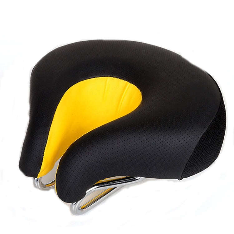 Noseless Bicycle Saddle Mountain Bike Thickened  Soft Cushion(Yellow)
