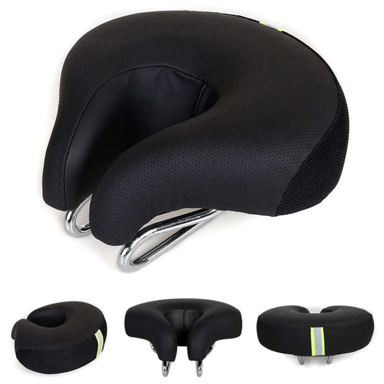 Noseless Bicycle Saddle Mountain Bike Thickened  Soft Cushion(Black)