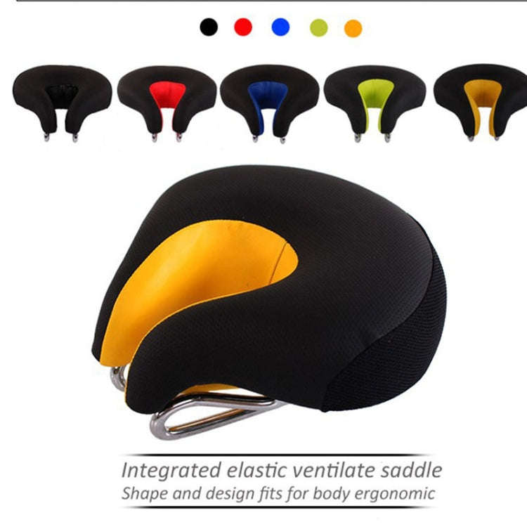 Noseless Bicycle Saddle Mountain Bike Thickened  Soft Cushion(Blue)