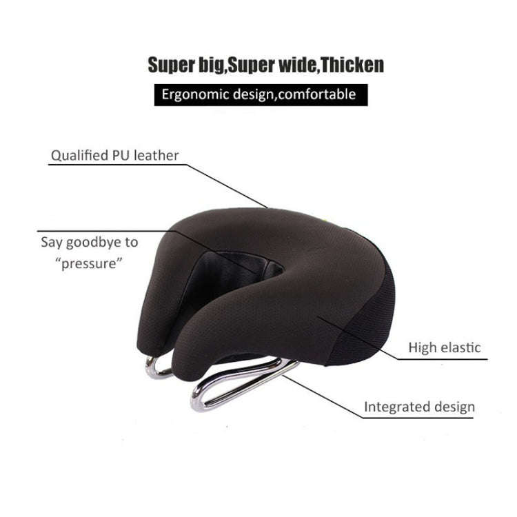 Noseless Bicycle Saddle Mountain Bike Thickened  Soft Cushion(Blue)