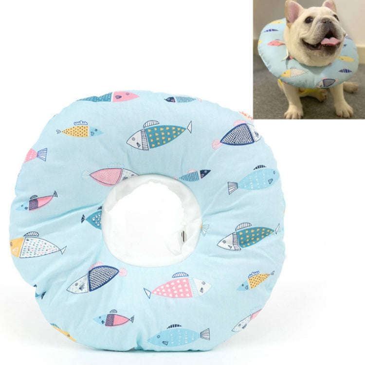 Cat Anti-Lick And Anti-Bite Soft Ring Dog Collar Pet Supplies, Size:XS(Light Blue Fish)