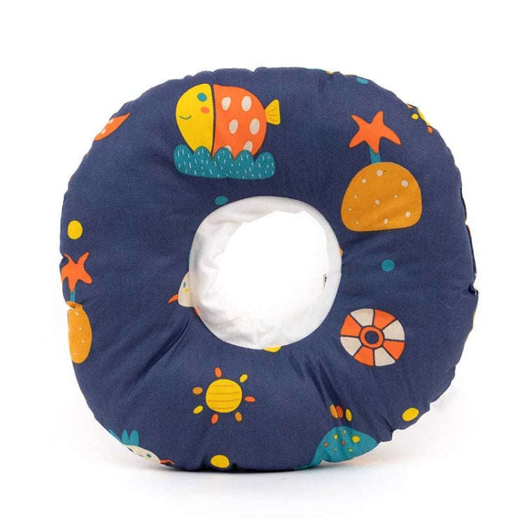 Cat Anti-Lick And Anti-Bite Soft Ring Dog Collar Pet Supplies, Size:XS(Deep Blue Underwater World)