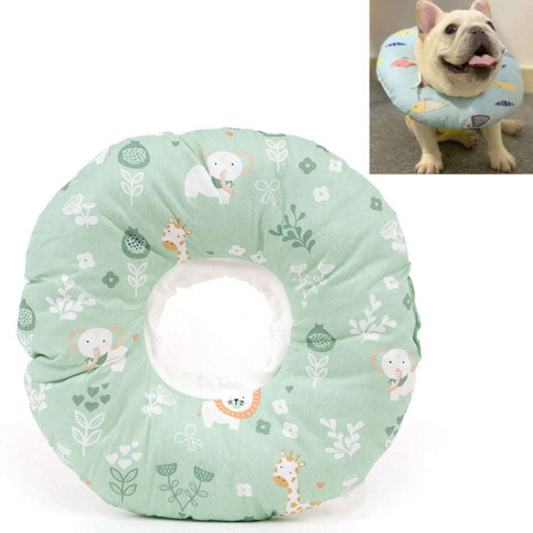Cat Anti-Lick And Anti-Bite Soft Ring Dog Collar Pet Supplies, Size:S(Green Lion)